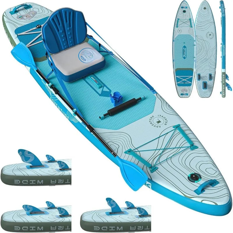 12’×35"/39" Extra Wide Paddle Board, One-Stop Premium SUP Board Accessories, Tailored 5 Fins, Stable Inflatable Stand