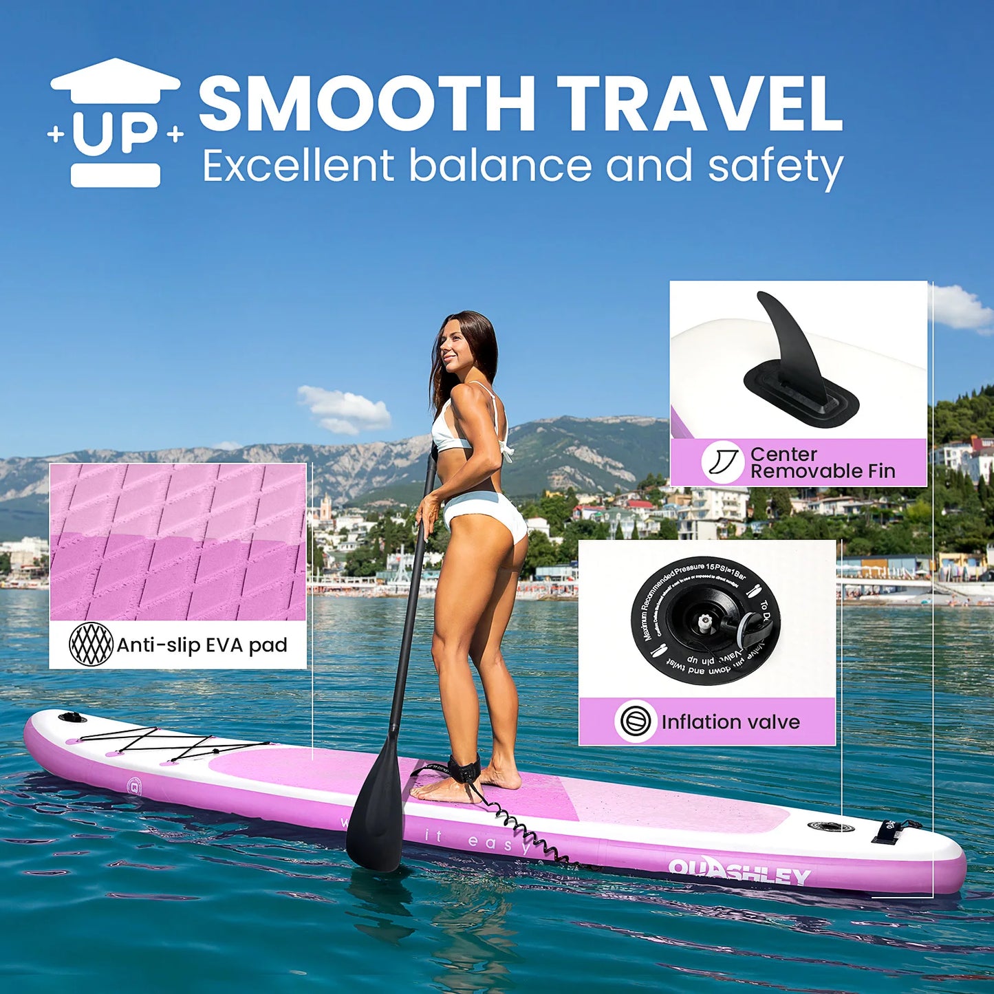 320*86*15cm Inflatable SUP Stand-Up Paddle Boards for All Skill Levels Ultra-Light Paddleboard with Durable SUP Accessories