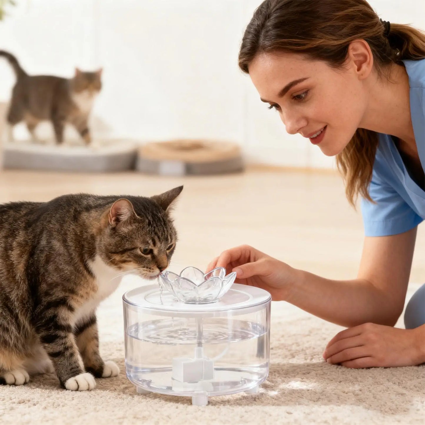 Cat Fountain For Drinking Electric Large Capacity Anti-Slip Automatic Cat Water Dispenser For Small Medium Large Breeds Bedroom