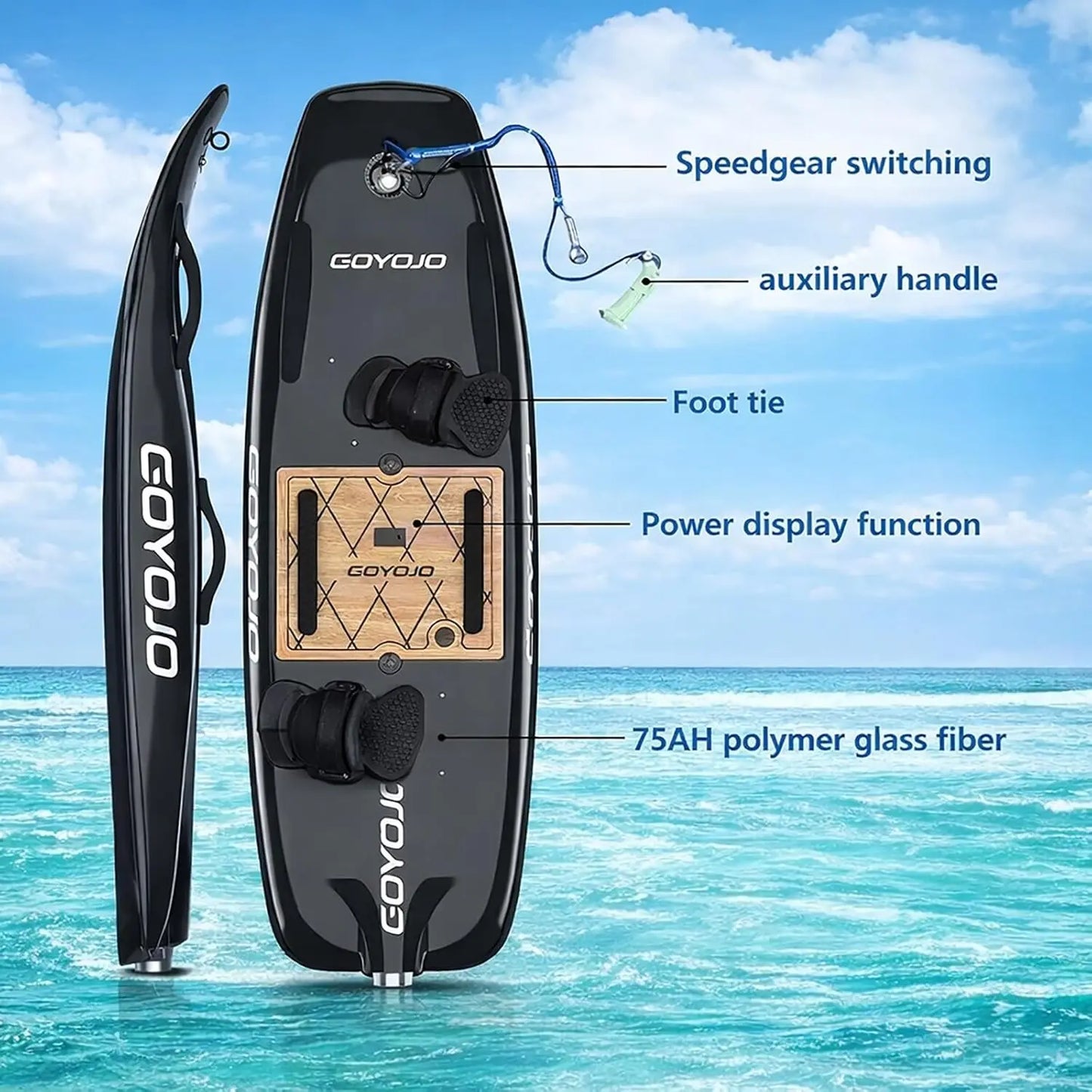 Carbon Fiber Water Electric Jet Surfboard For Adult, 15kw High Speed Surfing Electric Jetboards, With 3 Tail Smart Water Scoote