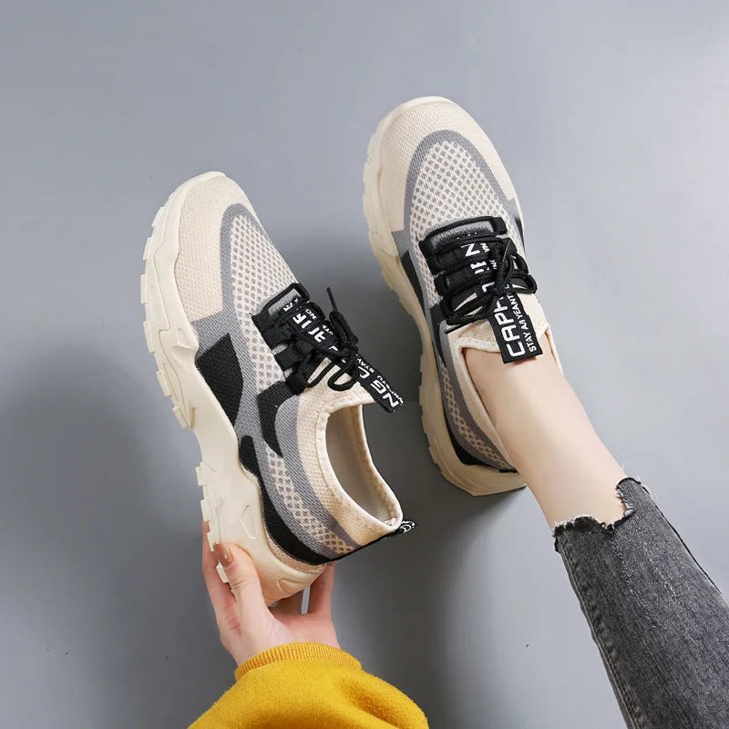 Women's Fashion Platform Dad Sneakers Lightweight Breathable Comfortable Daily Shoes for Casual Wear