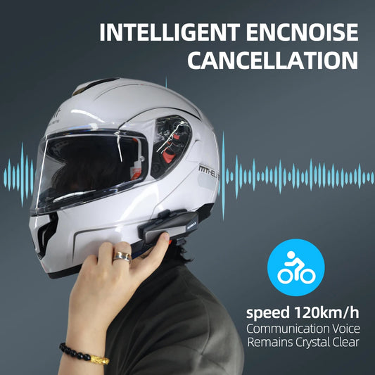 New motorcycle helmet, Bluetooth earphones, 2-kilometer remote intercom, intelligent noise reduction, IP67 waterproof, fast char