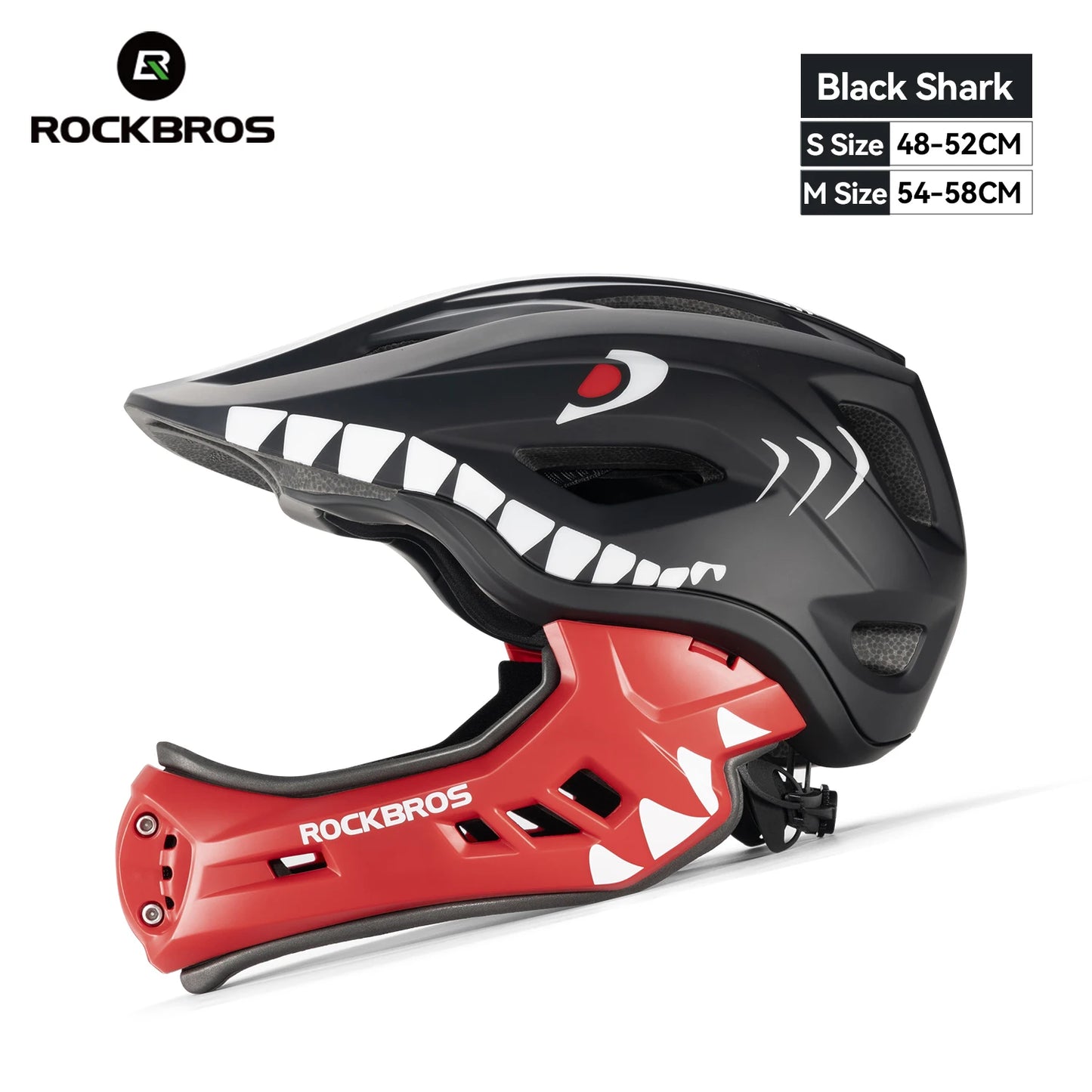 ROCKBROS Child Cycling Helmet Impact Resistant Cross Helmet Detachable Full Face Helmet Safety Protection Bicycle Scooter Helmet