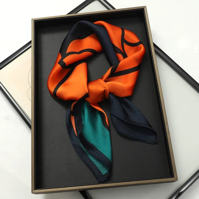 2026 New Fashion 70X70cmPrinted Women's Scarf Pashmina Silk Scarf Square Shawl Decorative Headband Neck Luxury Design Bandana