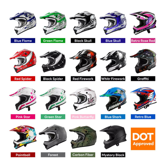 DOT Youth Helmet Child Kids Motorcycle Full Face Offroad Dirt Bike ATV S M L XL