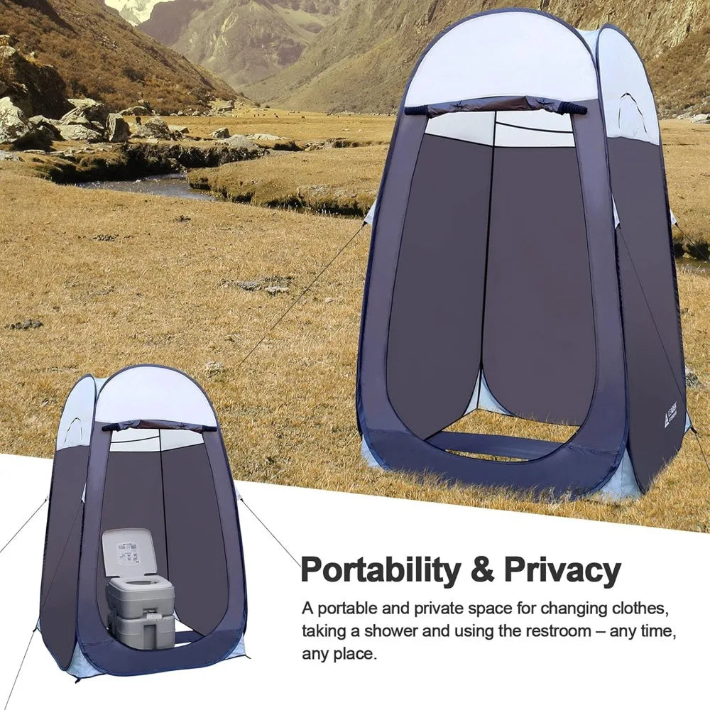 Extra-Large Pop-Up Shower Tent for Privacy - Leader Accessories 4' x 4' x 78 High, Portable Camping Changing Room Shelter