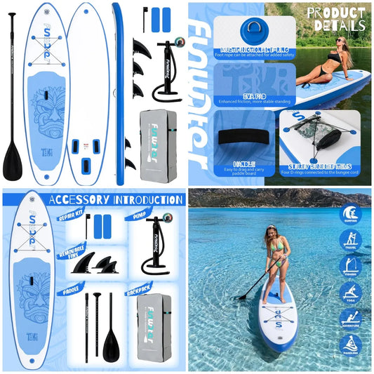 Inflatable Ultra-Light Stand Up Paddle Board for All Skill Levels with Premium SUP Paddleboard