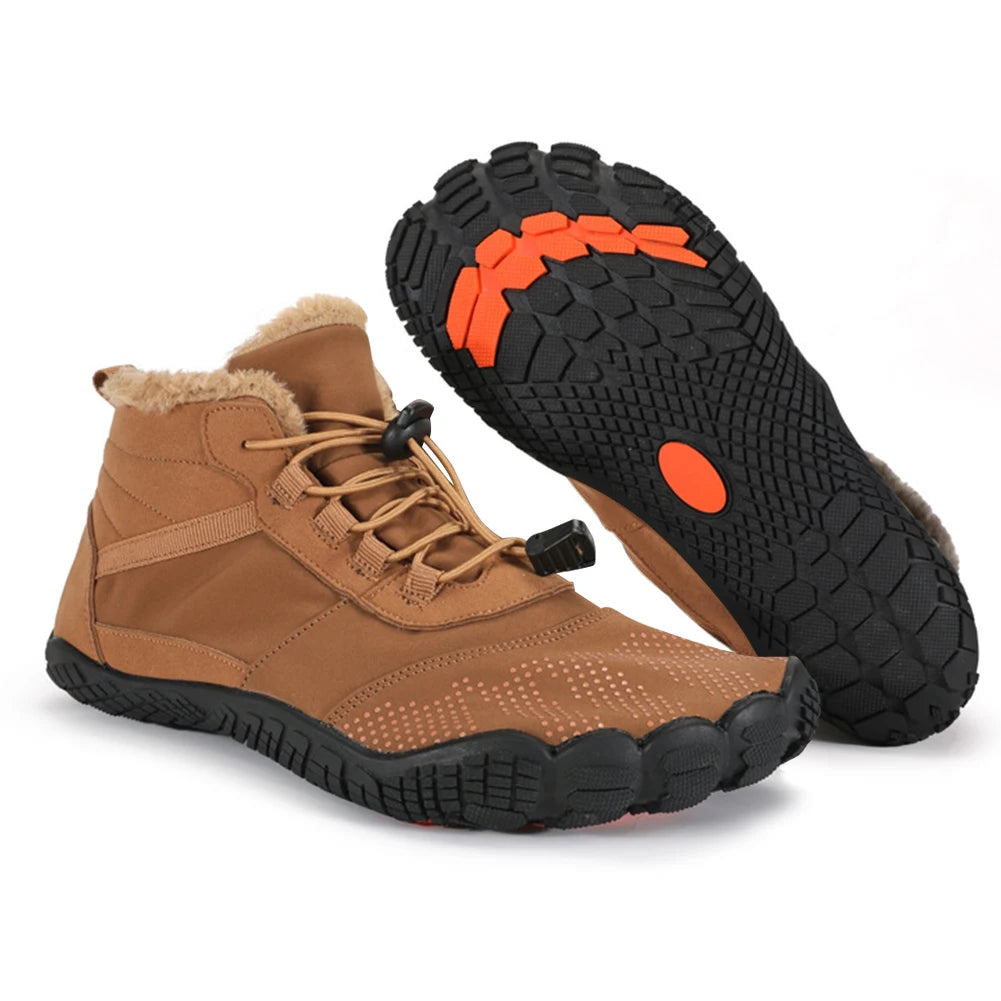 Women Men Winter Booties Warm Outdoor Work Shoes Anti-Slip Ankle Shoes Snow Casual Shoes for Trekking Climbing Working