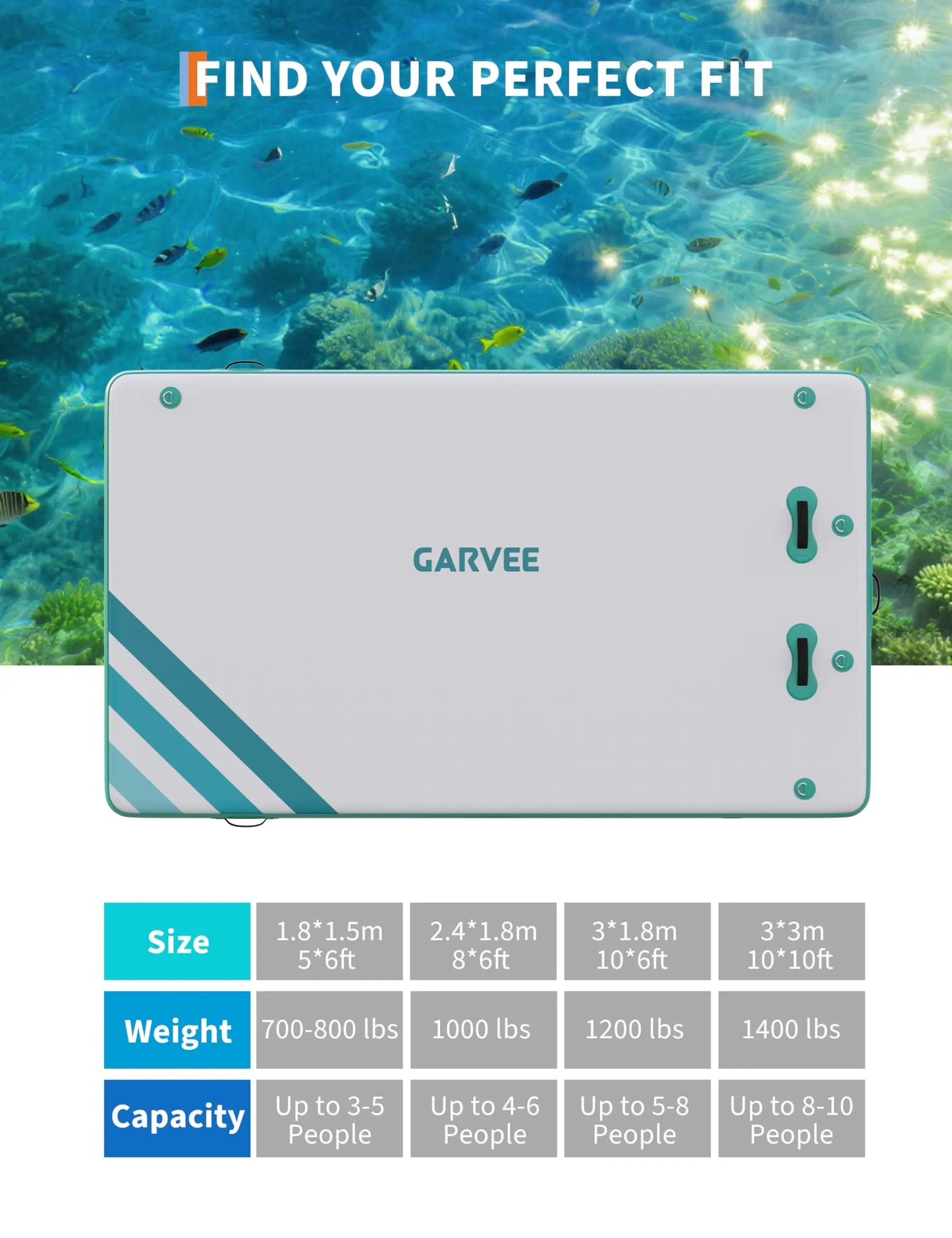 Inflatable Floating Dock Platform for Water Sports – Ultra-Stable Swim Raft with Rope Ladder & Anchors, Portable PVC Water Mat