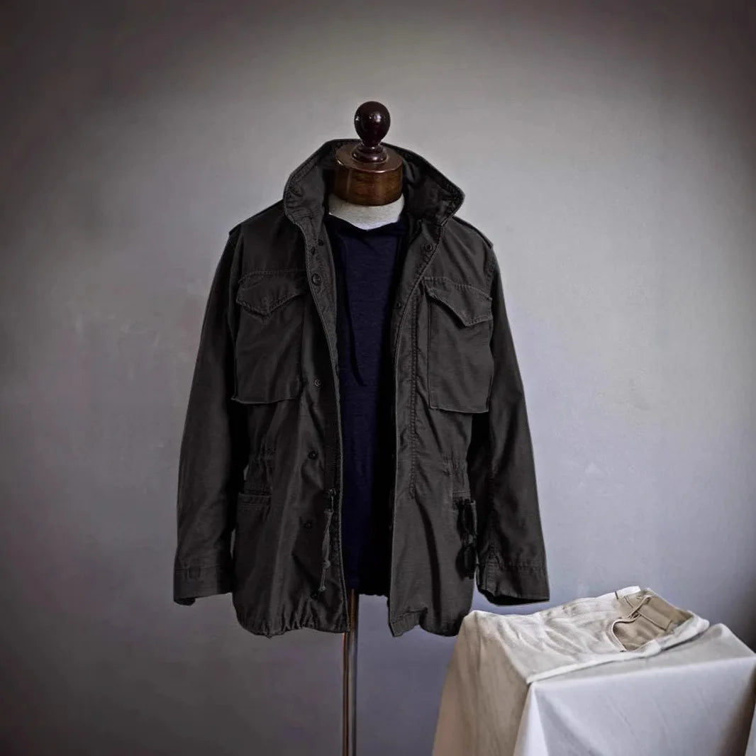 Vintage Men's Cargo Jacket Casual Solid Coat Mens Clothes Multi-Pocket Jacket Retro Jackets for Men Green Outdoor Windbreaker
