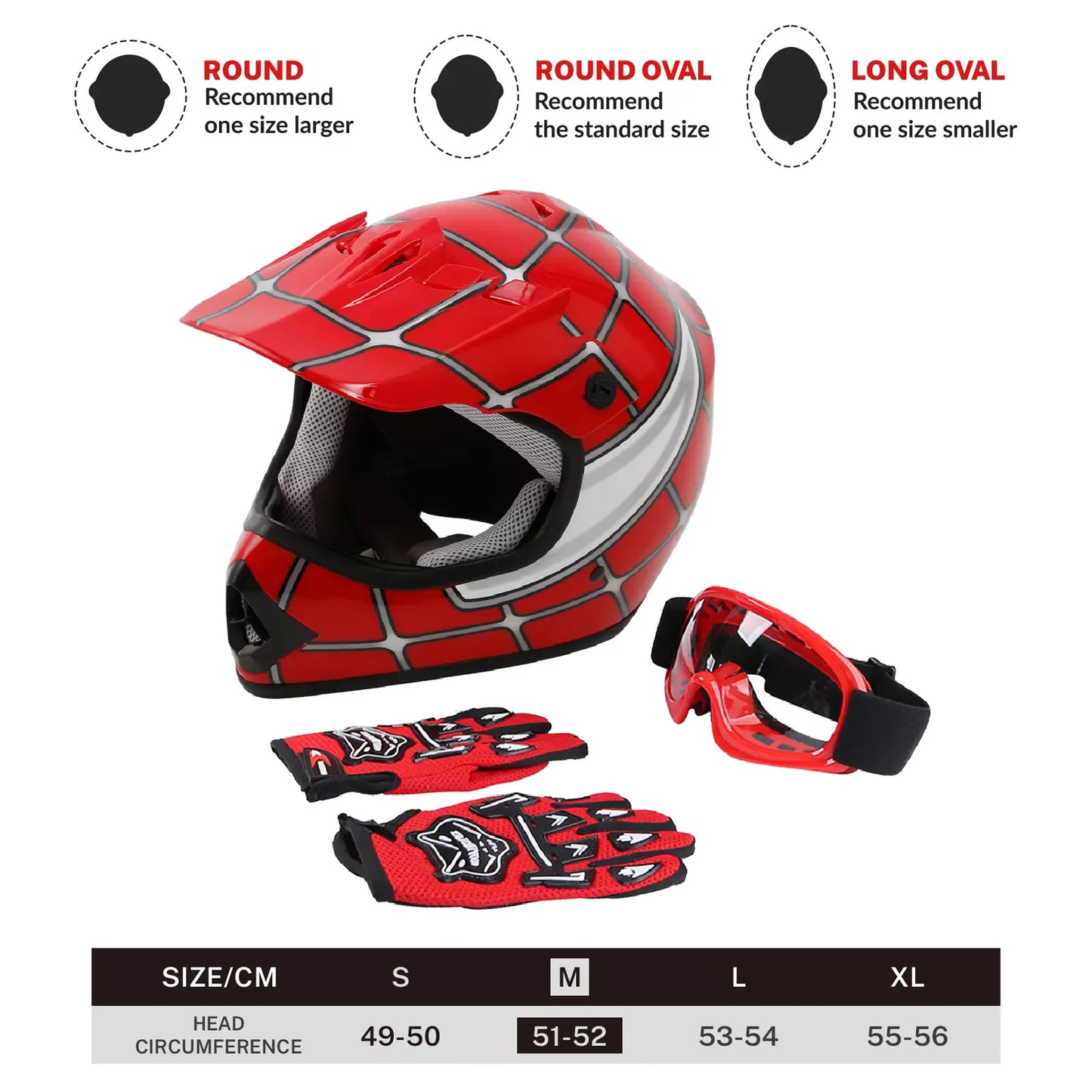 DOT Youth Helmet Child Kids Motorcycle Full Face Offroad Dirt Bike ATV S M L XL