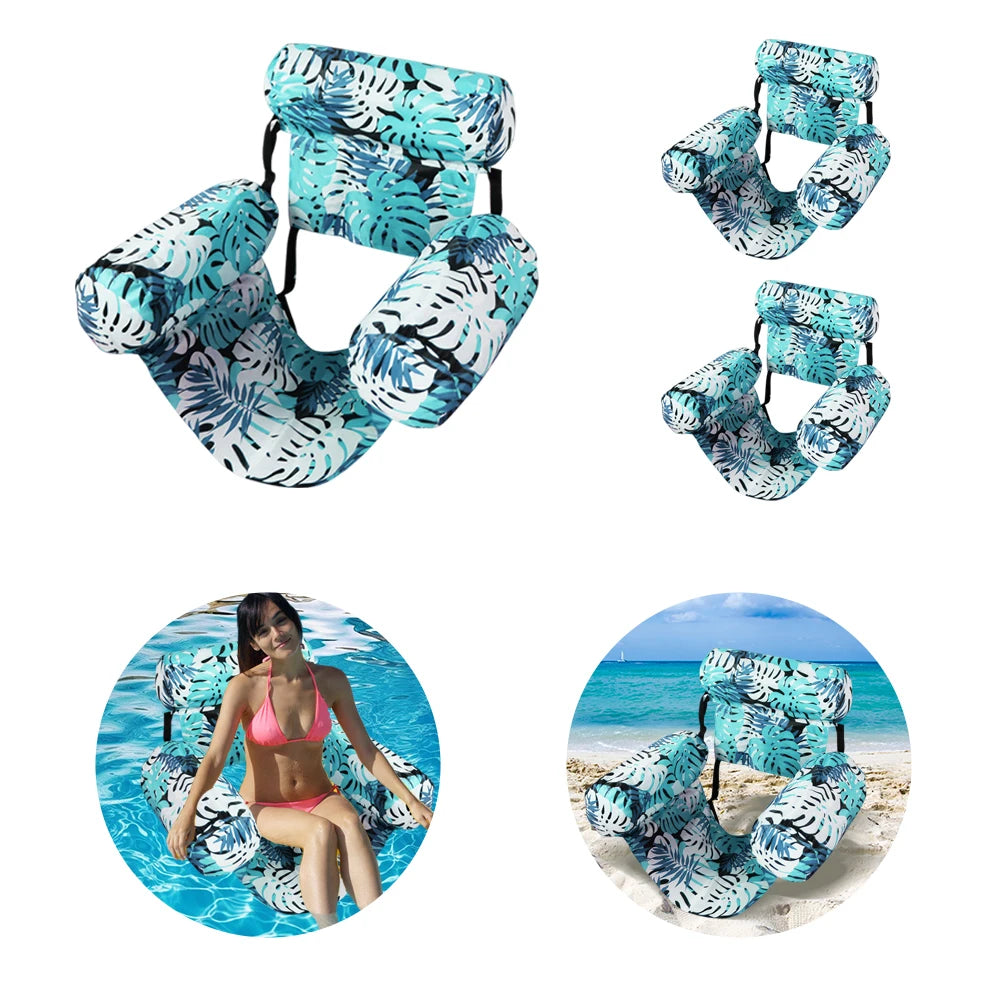 Inflatable Pool Float Pool Lounge Float with Arm & Backrest Water Floating Recliner Water Hammock for Pool Lake Beach