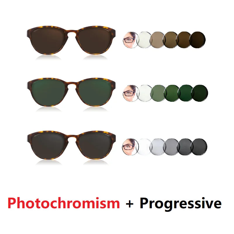 Color Progressive Photochromic Anti Blue Ray Multi Focus Prescription Lens Sunglasses Optical Diopter Lenses 1.56-1.74 MR-8 2pcs