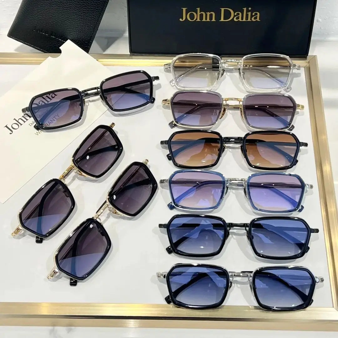 Top Quality For JOHN DALIA JD Paul Classic Alloy Frame Sunglasses Polarized Vintage Fashion Eyewear for Men and Women With Box