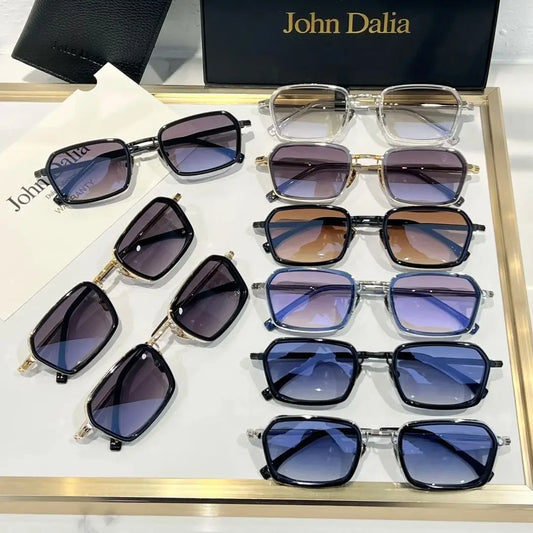 Top Quality For JOHN DALIA JD Paul Classic Alloy Frame Sunglasses Polarized Vintage Fashion Eyewear for Men and Women With Box
