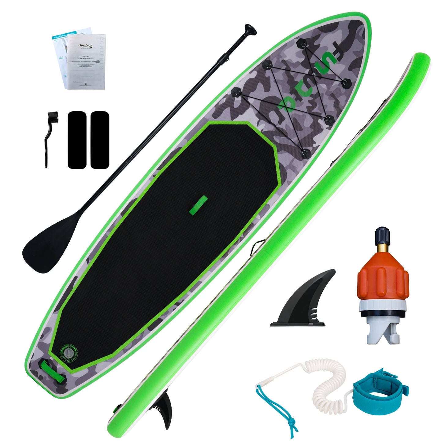 FUNWATER Inflatable Paddle Board Stand-Up Paddle Board Surfboard Ultra-Light for All Skill Levels With SUP Accessories