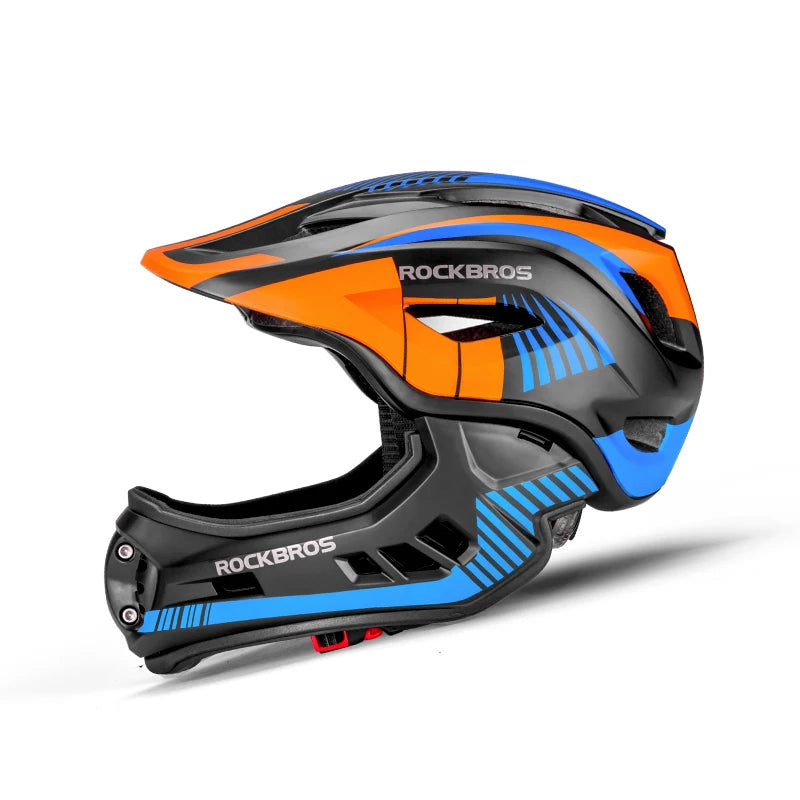 ROCKBROS Child Cycling Helmets Detachable Full Face Helmet Lightweight Adjustable Bicycle Scooter Helmet Safety Breathable