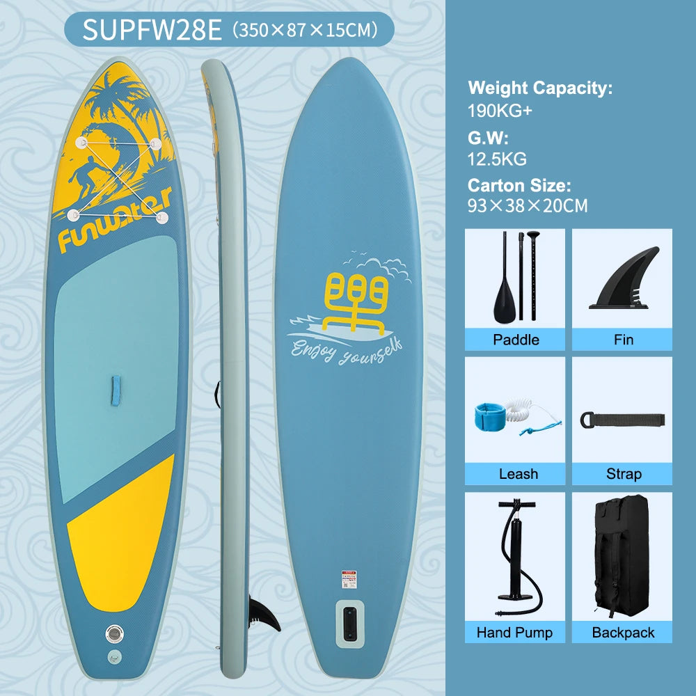 FUNWATER Inflatable Paddle Board Stand-Up Paddle Board Surfboard Ultra-Light for All Skill Levels With SUP Accessories