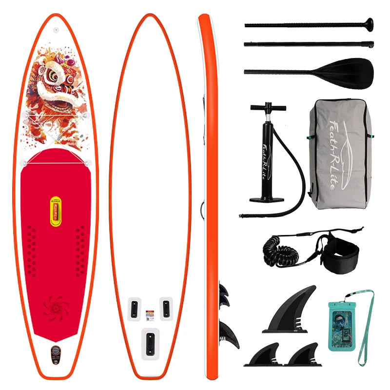 FUNWATER Inflatable Paddle Board Stand-Up Paddle Board Surfboard Ultra-Light for All Skill Levels With SUP Accessories