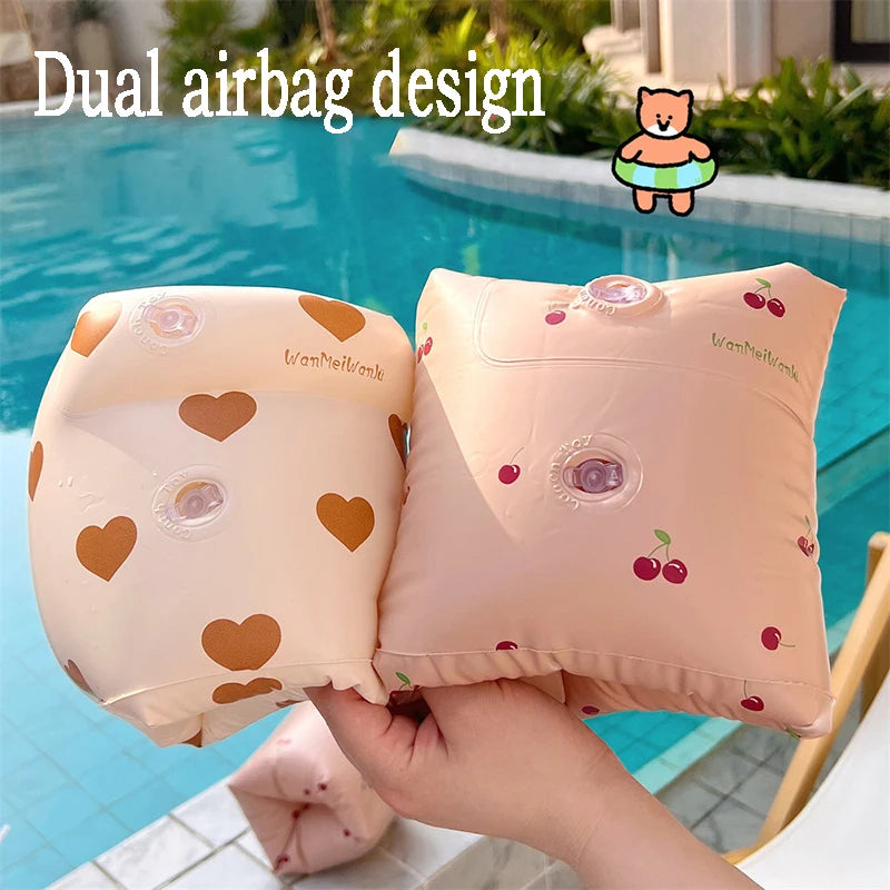 1 pair  Cartoon printing Swimming Arm Floaties， Inflatable Swim Arm Bands Floater Sleeves for Adults and Kids