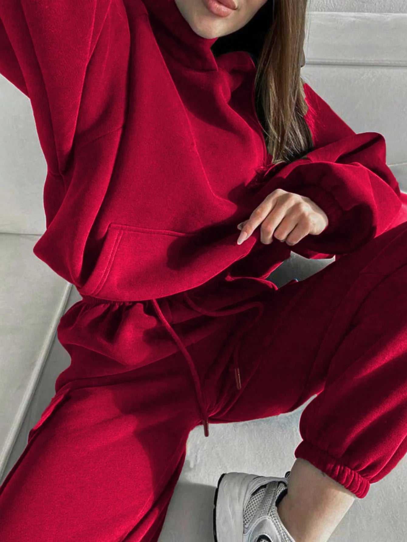 Sweatsuit Spring Outfits Women Sport Suit Zip Up Hoodie Jacket Sweater+Pant Running Jogging Workout Casual Set Tracksuit