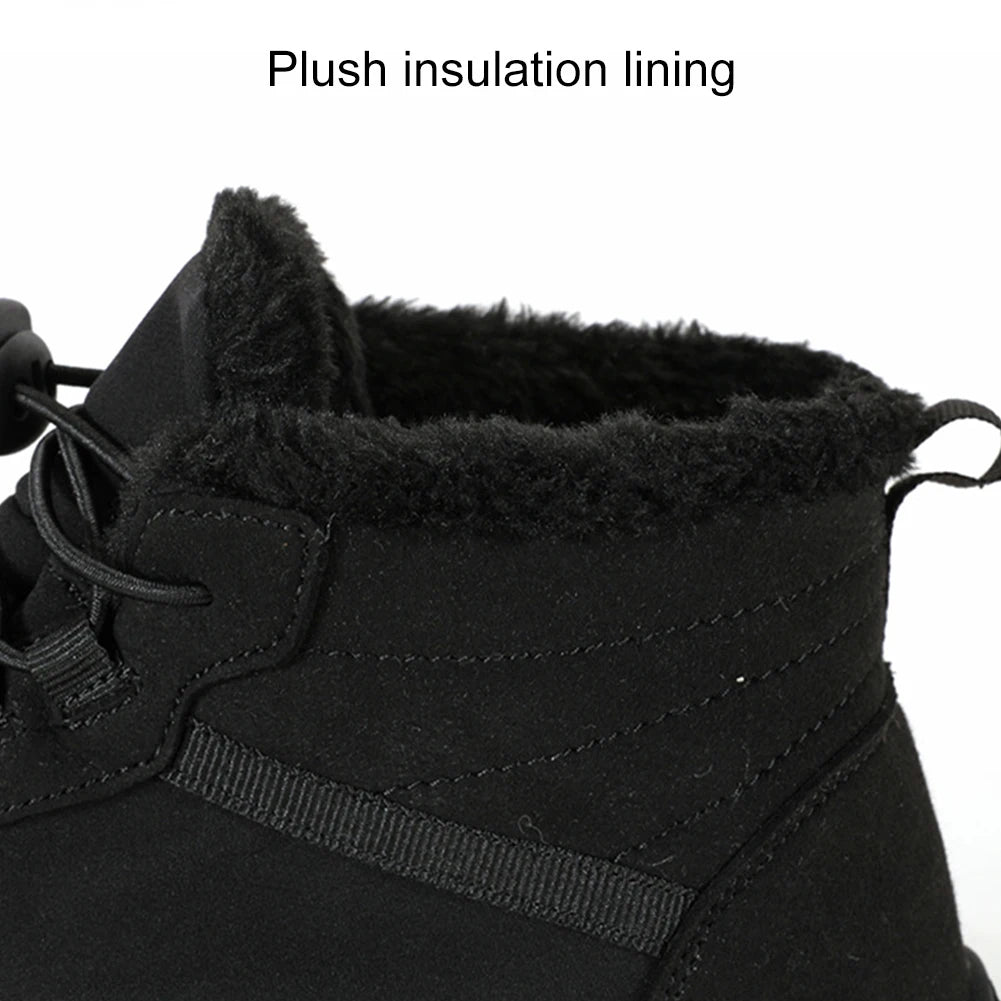 Women Men Winter Booties Warm Outdoor Work Shoes Anti-Slip Ankle Shoes Snow Casual Shoes for Trekking Climbing Working