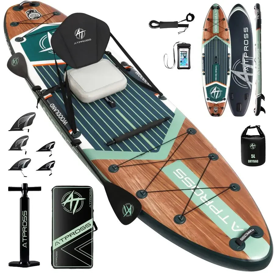 Inflatable Paddle Board, 500lbs Extra Wide Stand Up Paddleboard for Adults with Premium SUP Accessories Kit amp Backpack, Blow