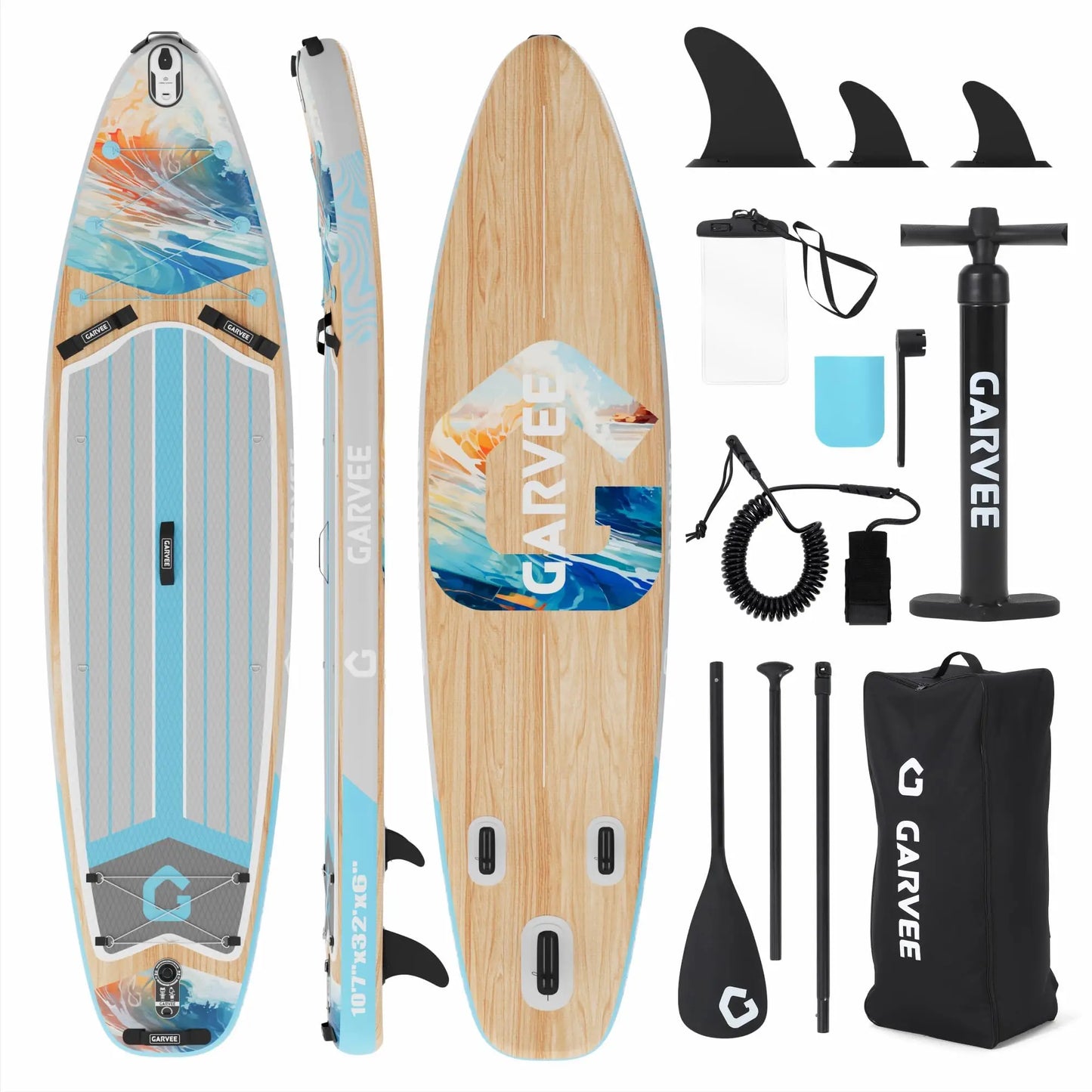 Inflatable Paddle Board, Inflatable Stand Up Paddleboards with Premium SUP Accessories, High Weight Capacity, Large Paddle