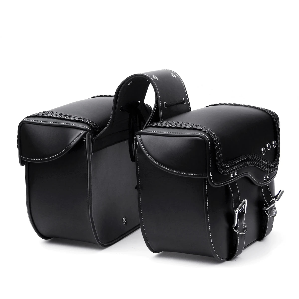1Pair Motorcycle Saddle Bags PU Leather Side Tool Bag Luggage Storage Pouch Waterproof For Honda/Yamaha/Suzuki