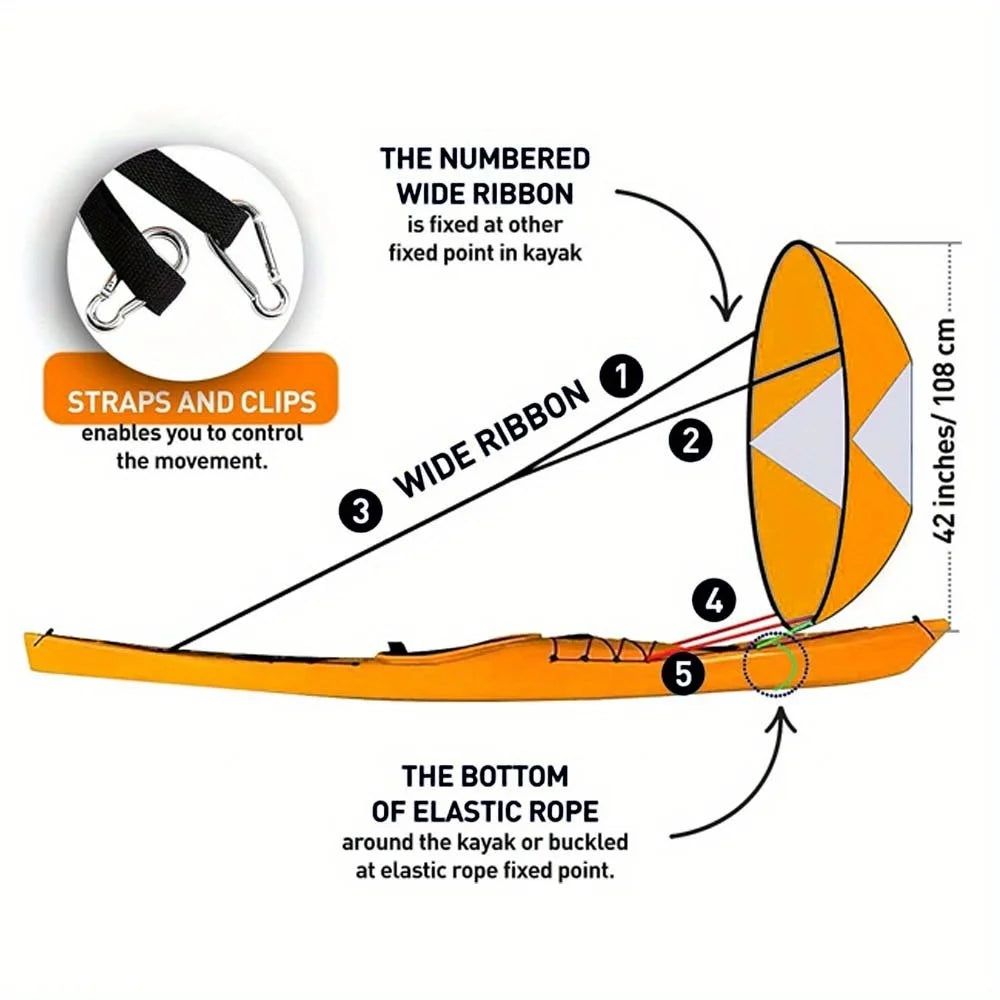 UICE SUP Board Wind Sail 42Inch SUP Accessories 5 Colors Kayak Rowing Paddles Surfboard Padel Surf Water Sports Boat Accessories