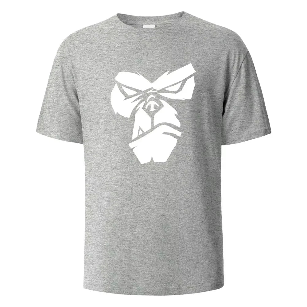 2026 Gorilla Face Funny Print T-Shirt Summer Tees For Men Women Cotton O-neck Oversize Casual Short sleeved Streetwear Basic Top