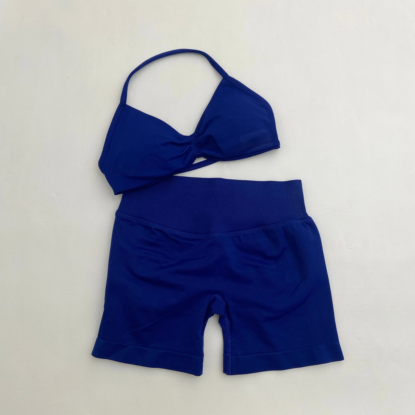 Yoga Strappy Bra Leggings Gym Set Women's Seamless High Elastic Gym Bra Vest Buttock lift Shorts Set Daily Exercise Sports Set