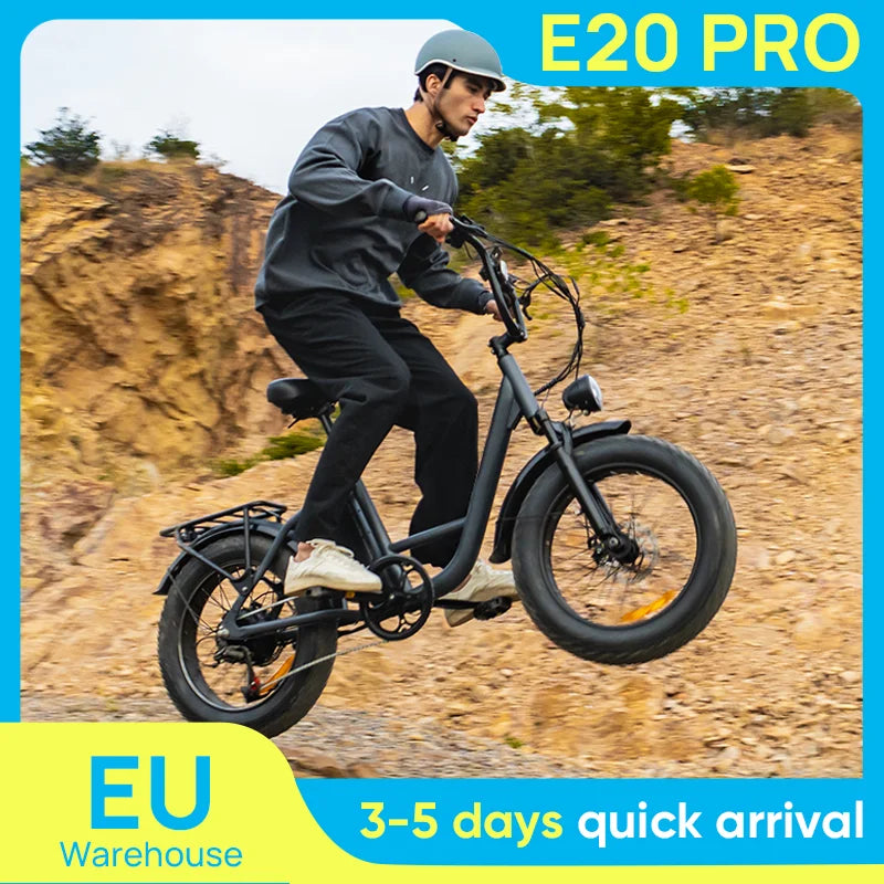 URLIFE E20PRO All-Terrain 20"*4" Fat Tire E-Bike 1500W Motor 48V 15.6Ah Battery 100Mi Range), Color Display & Front Suspension