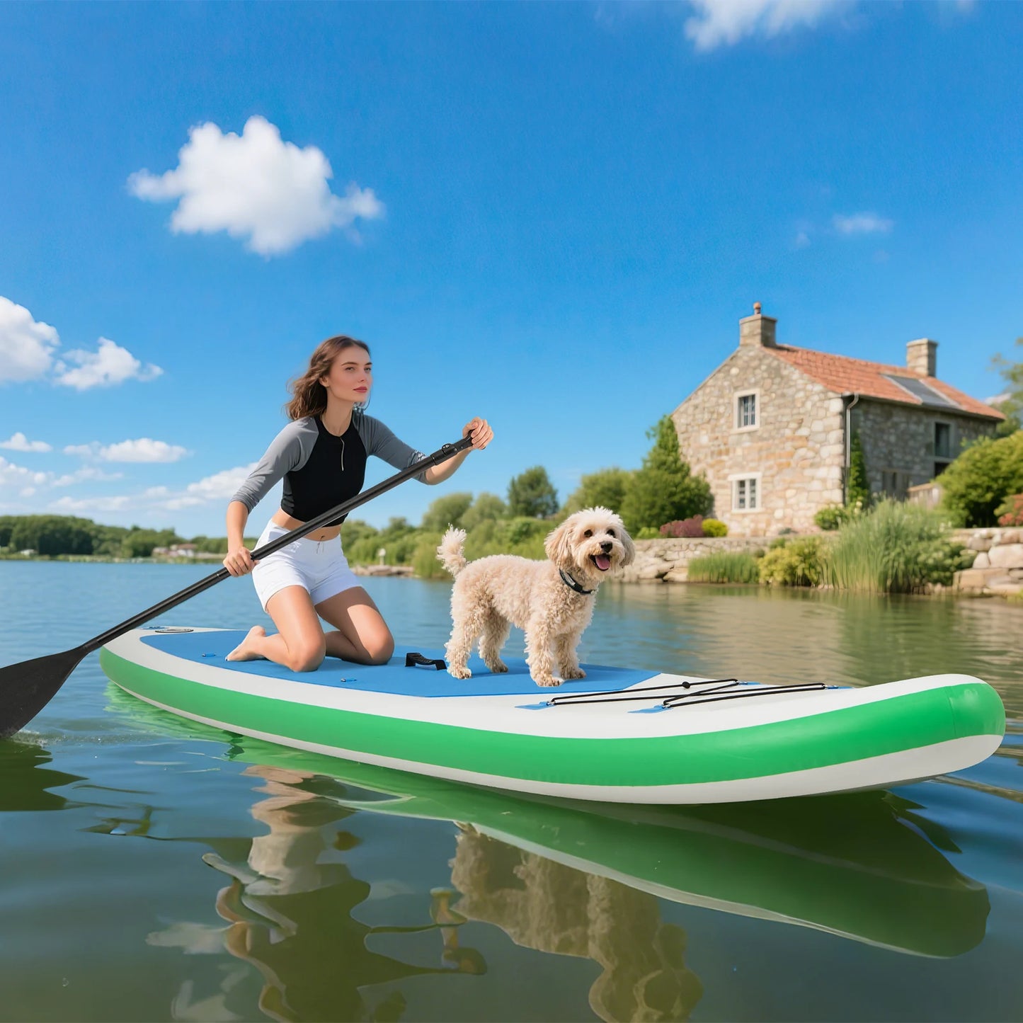 11' Inflatable Stand Up Paddle Board w/ Accessories Paddle Hand Pump Repair Kit