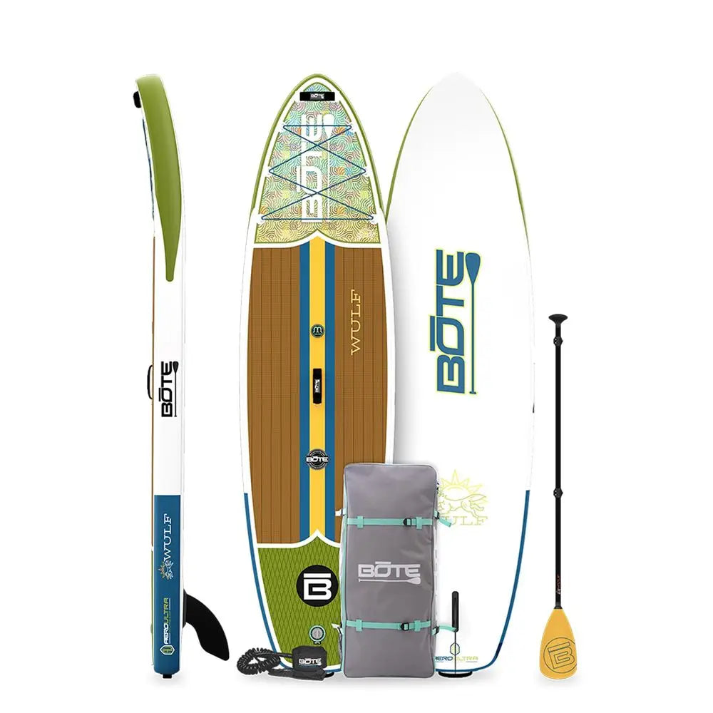 Wulf Aero Inflatable Stand Up Paddle Board Kit Includes Accessories Adjustable Paddle iSUP Travel Bag Blow Up Pump Safety SUP C
