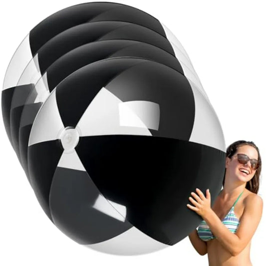 4 Pcs Inflatable 5 Feet Giant Beach Ball Summer Pool Toy for Adult Family Swimming Party PVC Plastic Jumbo Ball in Blue for Bir