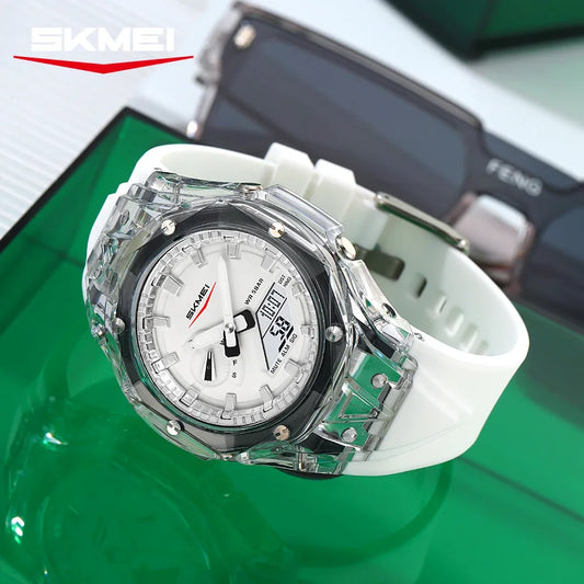 SKMEI Sports Electronic Watches 5 Alarm Dual Time Display Digital Watch For Men Women Waterproof Daylight Saving Time Wristwatch