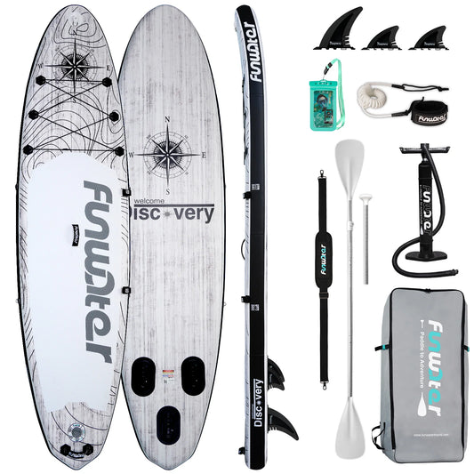 FUNWATER Inflatable Stand Up Paddling Board 335*83*15cm Paddle Board Surfboard Non-Slip Water Sport Paddle Board With Accessory