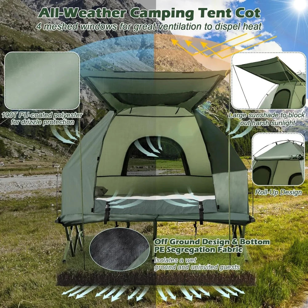 Gigatent 4-Person Camping Tent: Roomy, Lightweight, Durable for Outdoor Adventures - Weatherproof and Flame-Resistant Hiking She