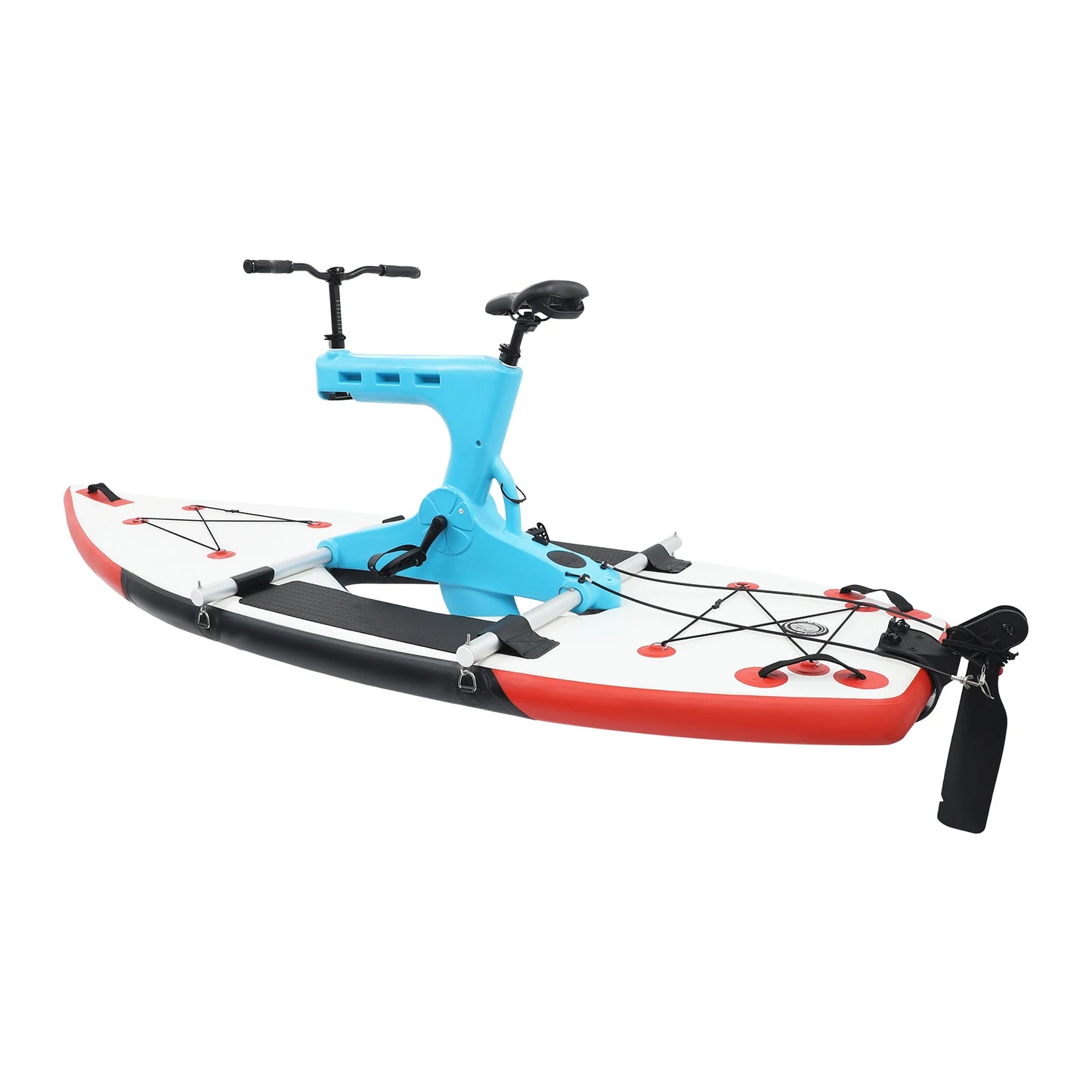 Water Bicycle for 1 Person, Adjustable Seat Handlebars 90° Rotate, Inflatable SUP Board with Elastic Cargo Rope