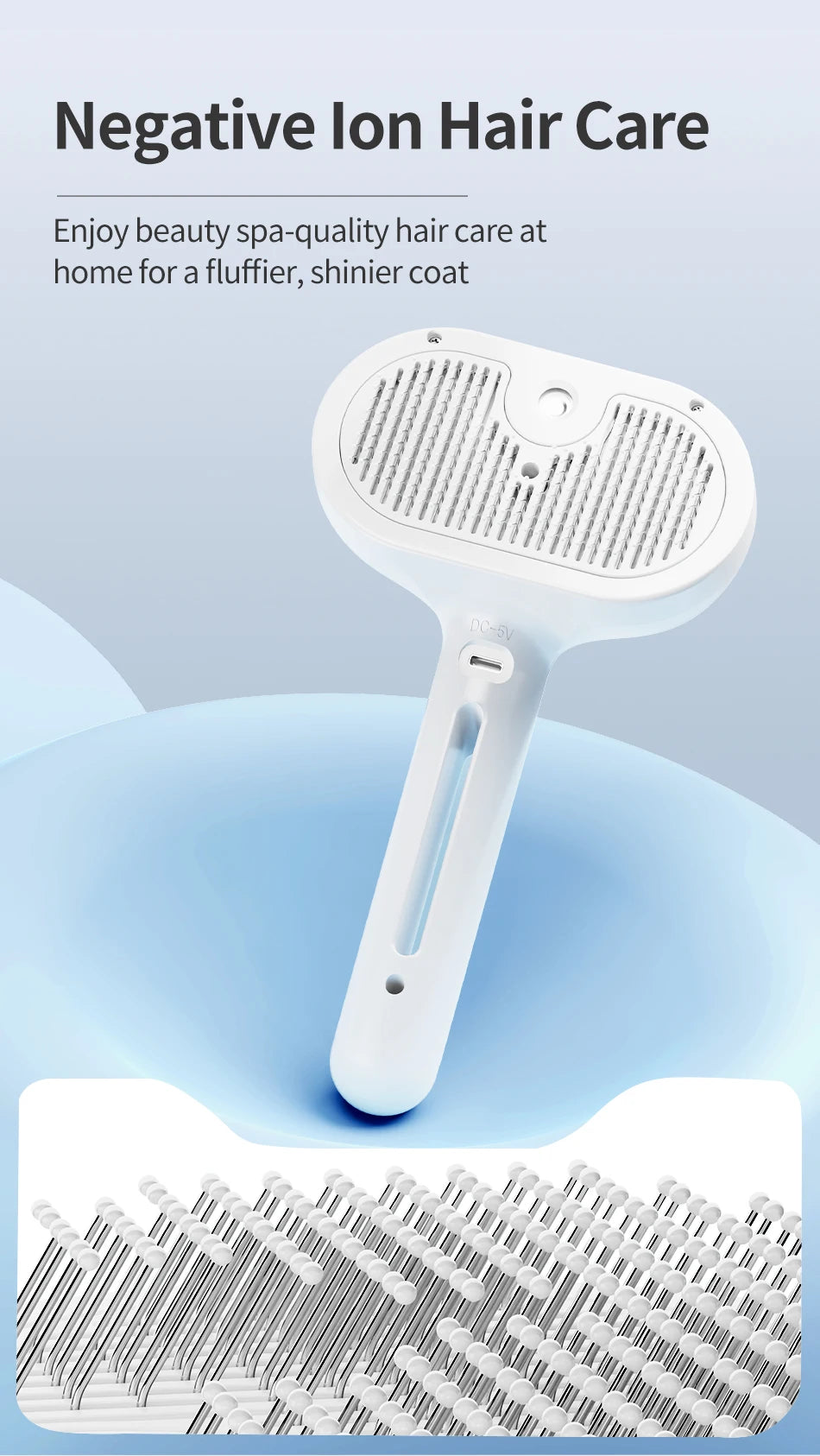 ROJECO Pet Comb Steam Brush For Cat Dog Electric Hair Brushes Hair Remove Wireless Cat Hair Rstraighte Comb Pet Cleaner Supplies