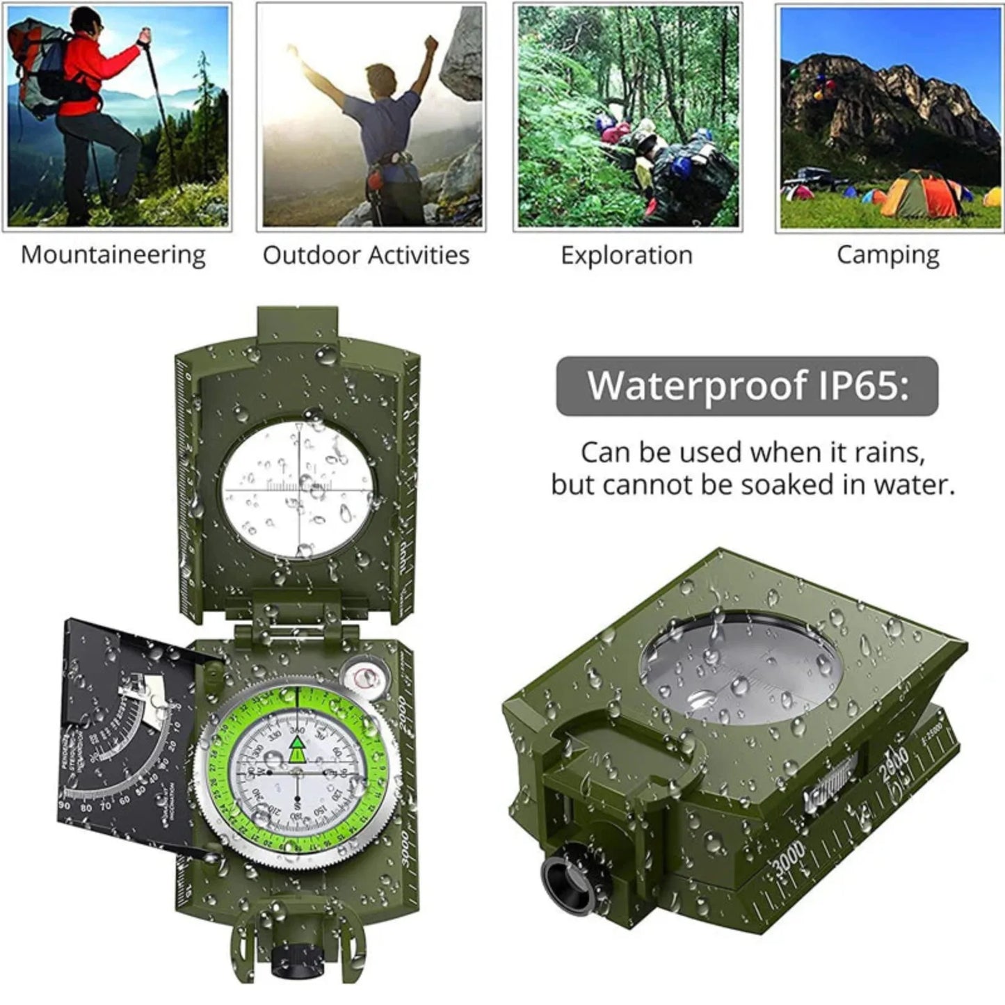 Multifunctional Military Aiming Navigation Compass Outdoor Equipment Exploration Treasure Hunting Camping Hiking Survival Tools