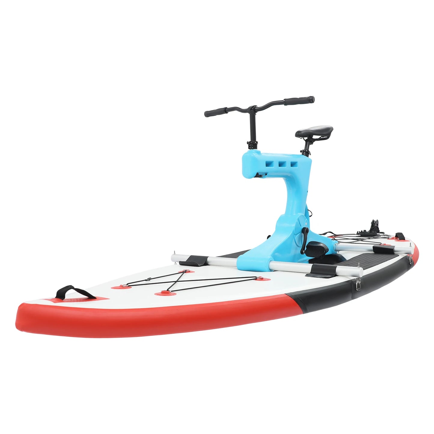 Water Bicycle for 1 Person, Adjustable Seat Handlebars 90° Rotate, Inflatable SUP Board with Elastic Cargo Rope