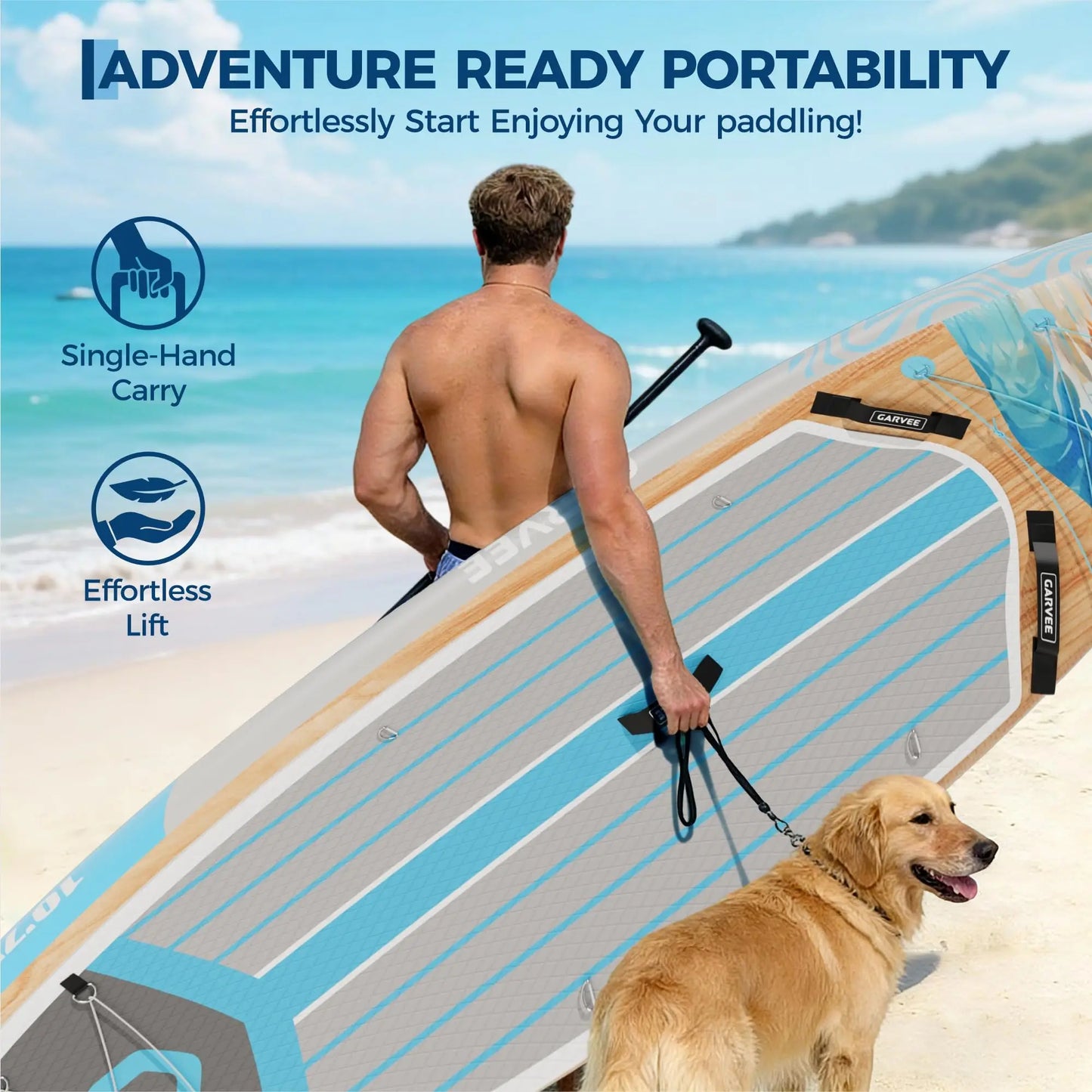Inflatable Paddle Board, Inflatable Stand Up Paddleboards with Premium SUP Accessories, High Weight Capacity, Large Paddle