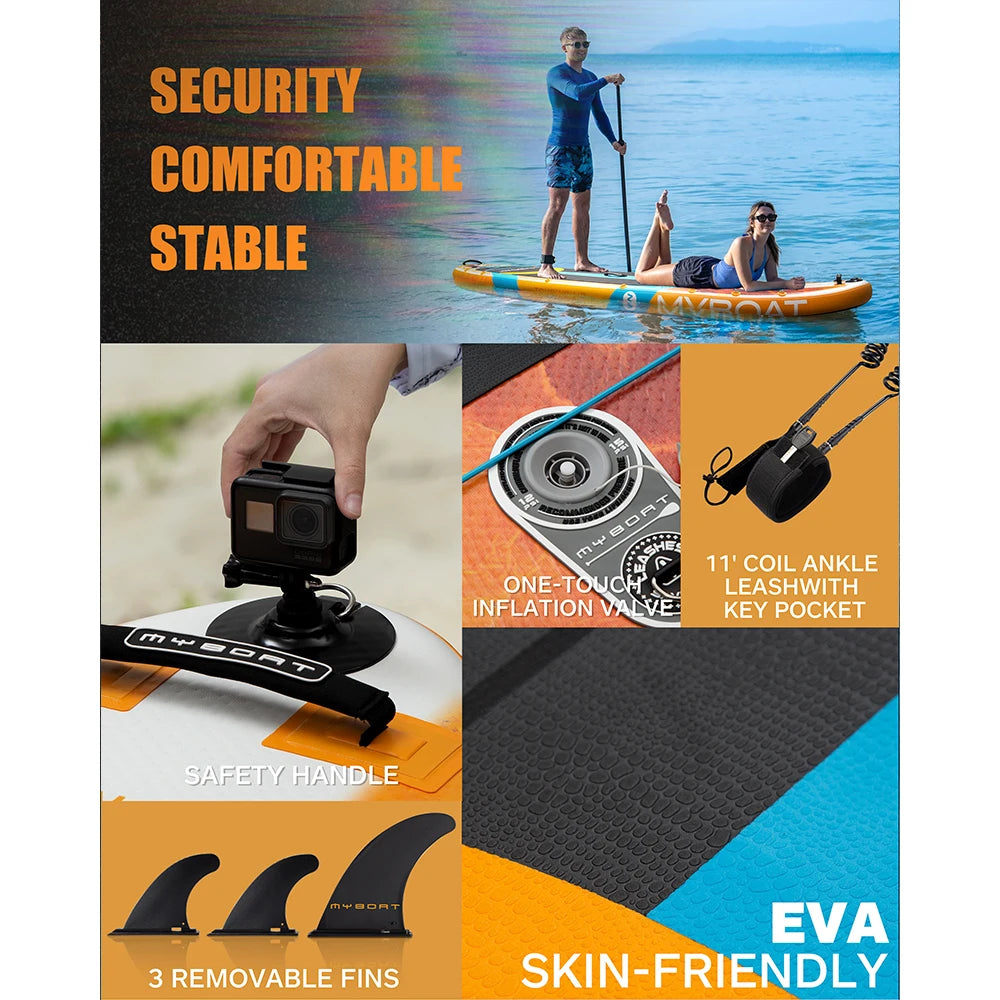Myboat SUB Waterproof Inflatable Paddle Board 11'6''x34''x6''Adult Standing Style Aquatic Fishing With Accessories SUP сапборд