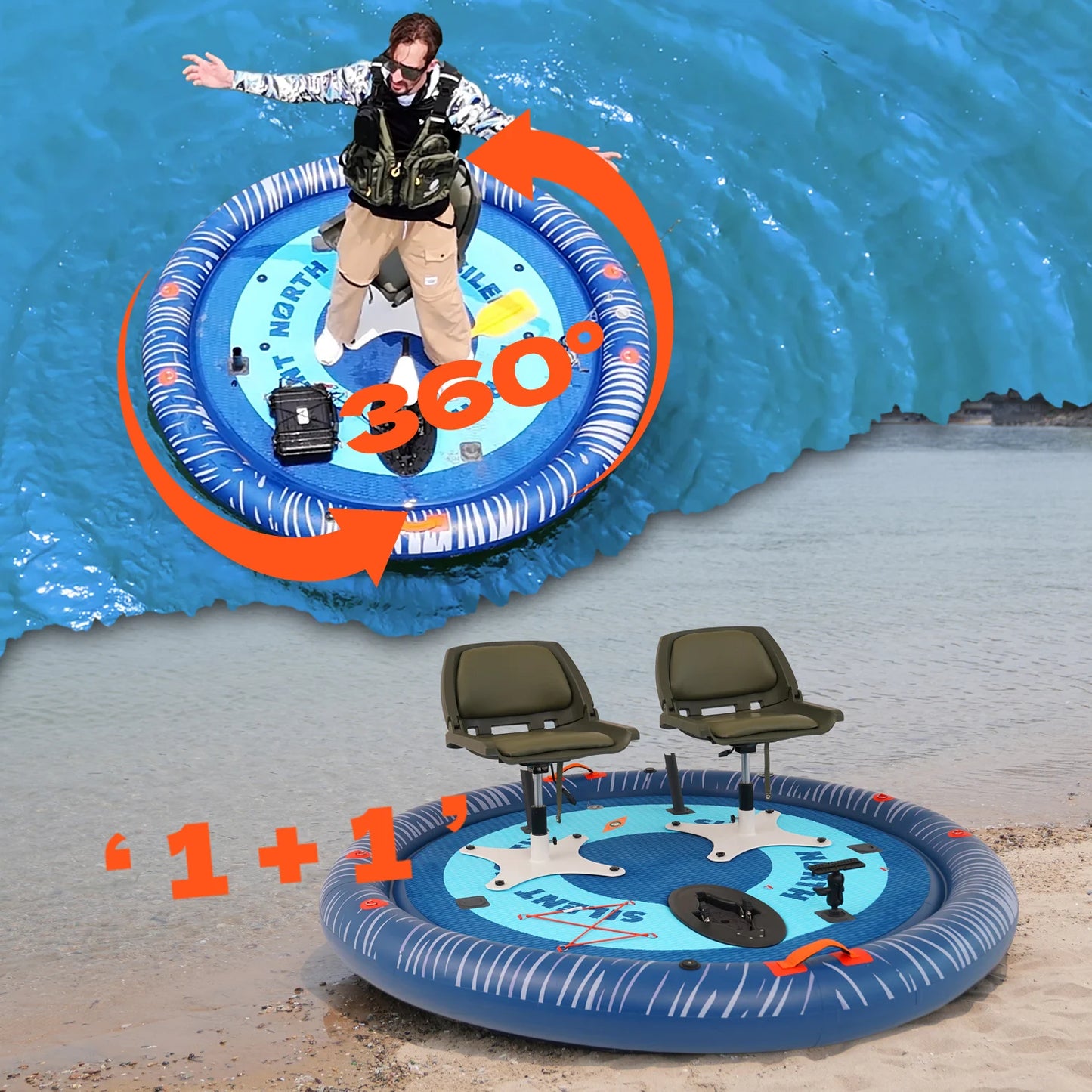 Nawakar Inflatable Fishing Boat Portable Touring Paddle Board Kayak with Seat Inflatable Adventure Boat for Fishing,Thrilling