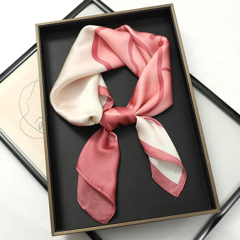 2026 New Fashion 70X70cmPrinted Women's Scarf Pashmina Silk Scarf Square Shawl Decorative Headband Neck Luxury Design Bandana