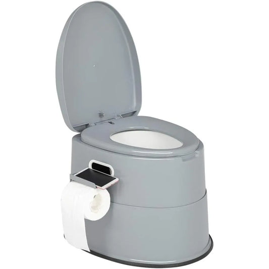 Portable Toilet | Indoor Outdoor Commode w/Detachable Inner Bucket & Removable Paper Holder, Lightweight