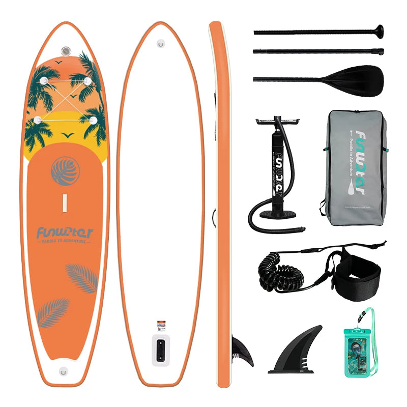 FUNWATER Inflatable Paddle Board Stand-Up Paddle Board Surfboard Ultra-Light for All Skill Levels With SUP Accessories