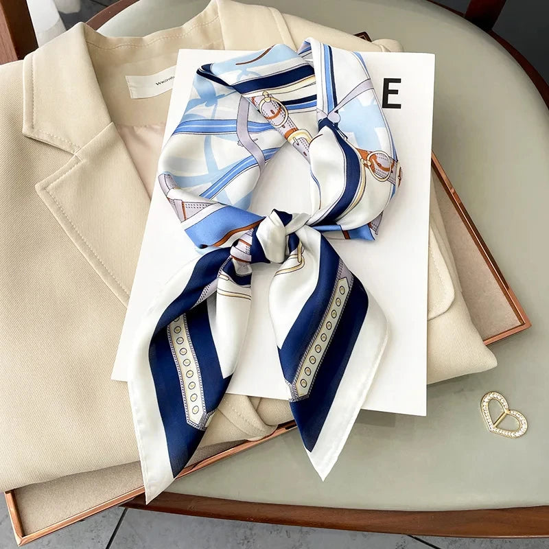 2026 New Fashion 70X70cmPrinted Women's Scarf Pashmina Silk Scarf Square Shawl Decorative Headband Neck Luxury Design Bandana